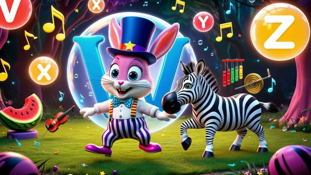 Learn Letters V W X Y Z | Bouncy Bunny Alphabet Song