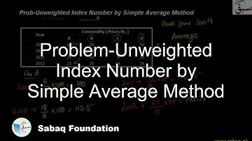 Problem-Unweighted Index Number by Simple Average Method, Statistics Lecture | Sabaq.pk