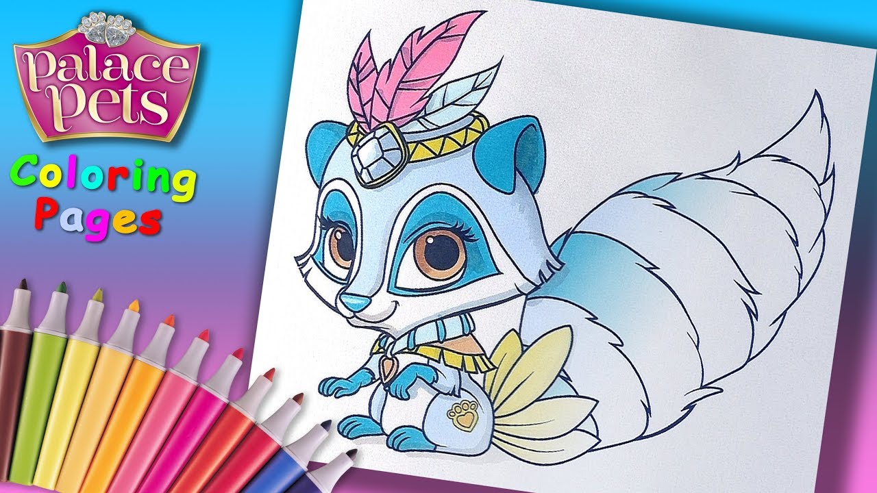 Disney Palace Pets Coloring Book for kids. Raccoon ...