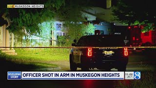 Officer shot in the arm in Muskegon Heights