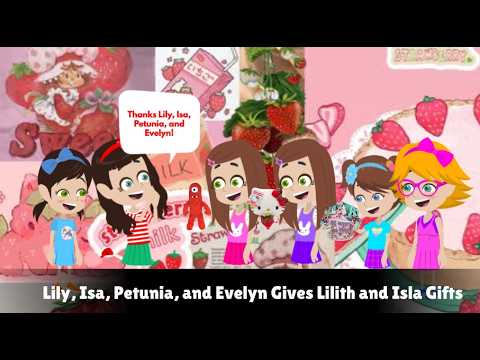 Lily, Isa, Petunia, and Evelyn Gives Lilith and Isla Gifts - YouTube