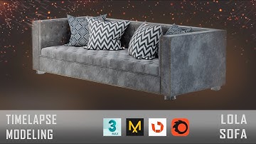 3ds max timelapse modeling Lola sofa