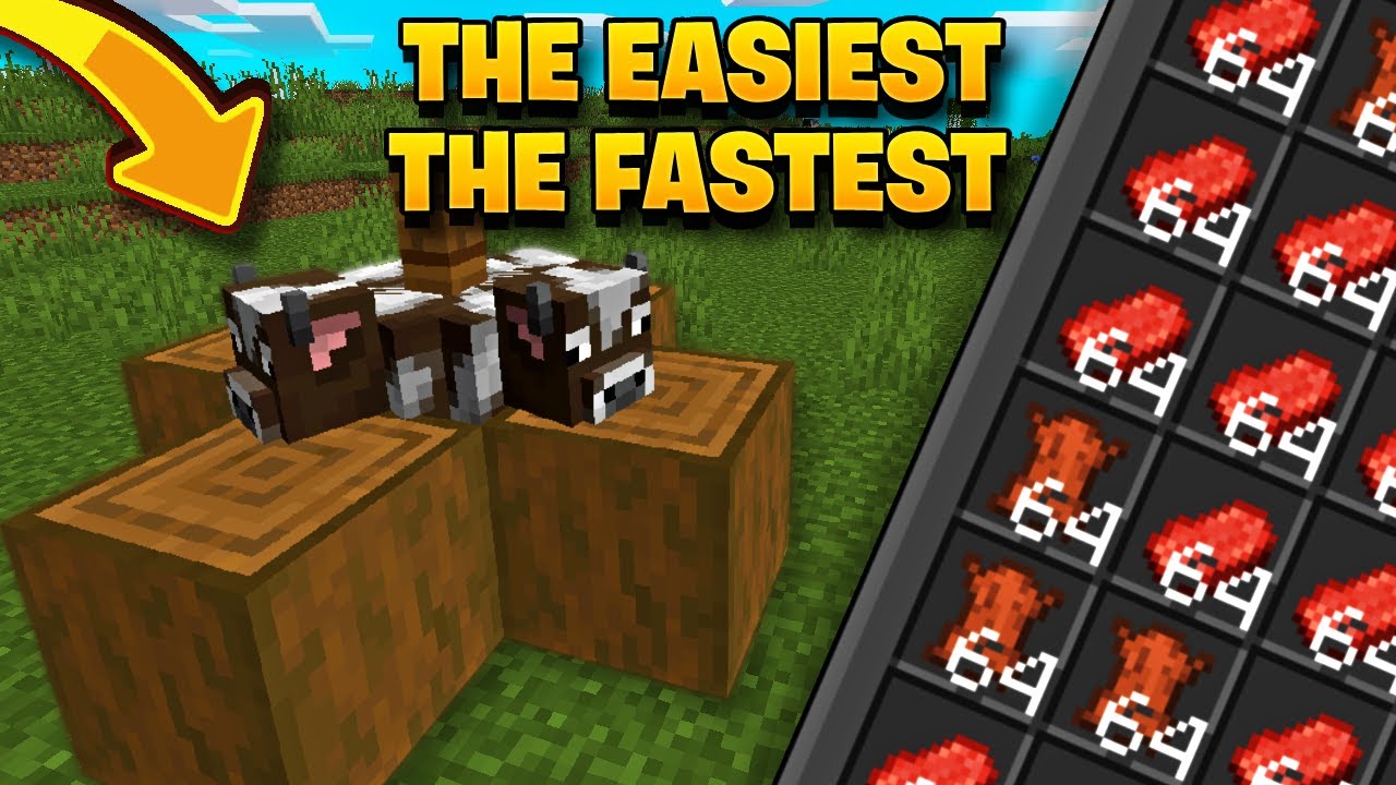 How to Make the Easiest Cow Farm the Fastest Way (Minecraft Java ...