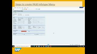 Steps to create PA30 Infotype Menu