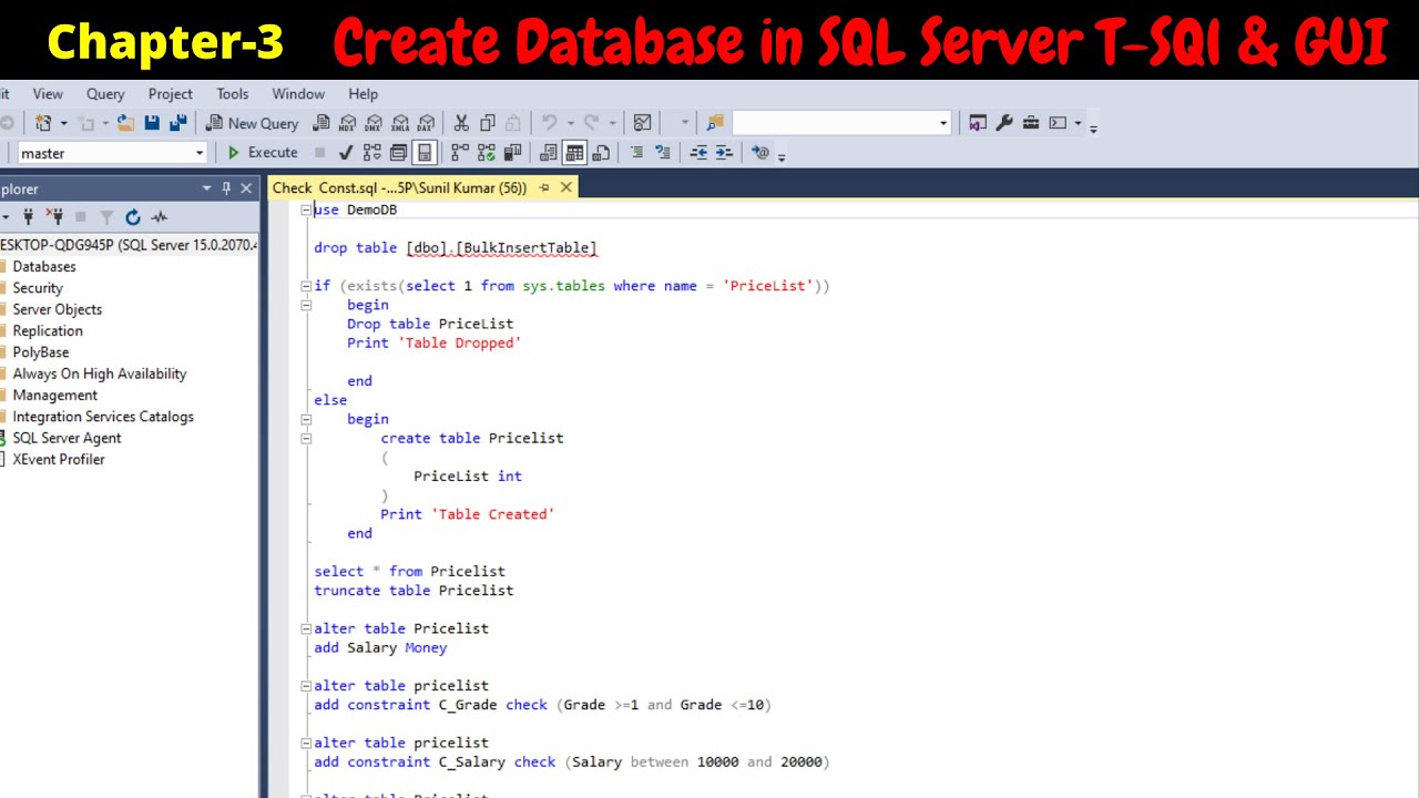 SQL Server - Create Database in SQL Server | Creating Database in SQL ...