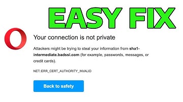 How To Fix Your Connection Is Not Private Error in Opera Browser