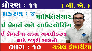STD 11 B.A. Ch 4 (માહિતીસંચાર, ઇ કોમર્સ અને આઉટસોર્સ) ભાગ 10 | STD 11 BA Ch 4 | Yagnesh dobariya