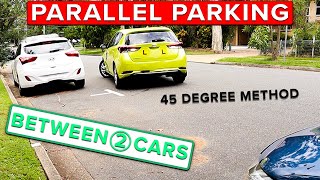 Parallel Parking Between 2 Cars  The 45 Degree Technique