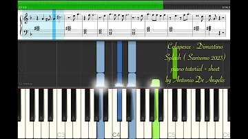 Colapesce, Dimartino - Splash ( Sanremo 2023 ) piano tutorial + sheet by Antonio De Angelis