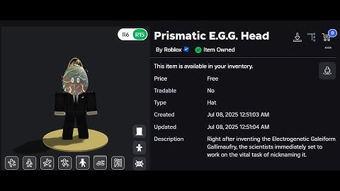 How to get the Prismatic E G G  Head in roblox hatch