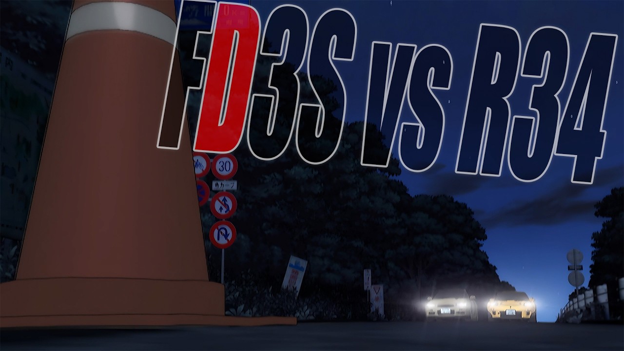 FD3S vs R34 (GT-R Vspec II Nur) Keisuke vs Hoshino Kozo (Purple