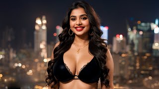 [4K] Indian Fashion Show Ai Art Lookbook Model - At A Night View