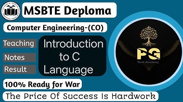 Introduction to C Language K-Scheme Deploma In Computer Engineering CO2k 