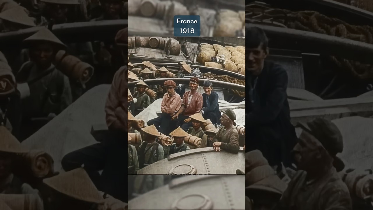 Did you know nearly 100,000 Vietnamese served France in WWI? Colorized footage from 1918 ❤️