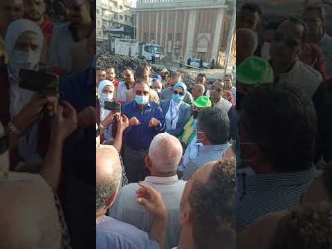 محافظ الاسكندريه يتفقد تطويرطريق مرزة بعزبه محسن