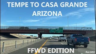 Driving from Tempe to Casa Grande, Arizona.  Fast forward speed 4X.