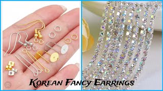 DIY Korean style Earrings/ Easy and Quick Elegant Jewellery/ Handmade jewellery making ideas 😍💡