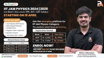 IIT JAM Physics 2024 | 2025 New Batch | Starting on 15 April