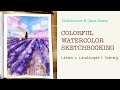 Colorful watercolor sketchbooking  landscape  scenery janebeata  strathmore workshop 2023