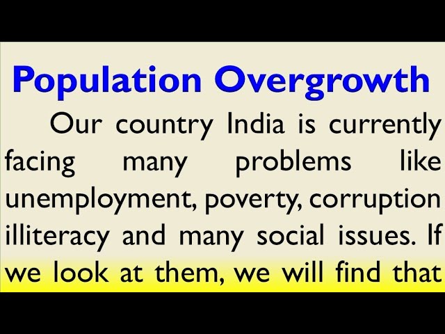 speech on overpopulation