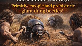 Life a million years ago｜Primitive people and prehistoric giant dung beetles! #animals #StoneAndFire