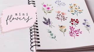 Mini Watercolor Flowers | Painting For Beginners