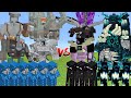 PILLAGER ALLIANCE Vs WARDEN &amp; ENDERMAN ALLIANCE MOBS BATTLE IN MINECRAFT