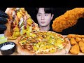 고구마피자 불고기피자 치킨 피자 먹방ASMR MUKBANG SWEET POTATO CHEESY PIZZA &amp; FRIED CHICKEN チーズ ピザ チキン eating sounds