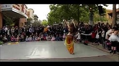 A gypsy dance in the street.