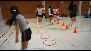 Sesión de preparación física voleibol.