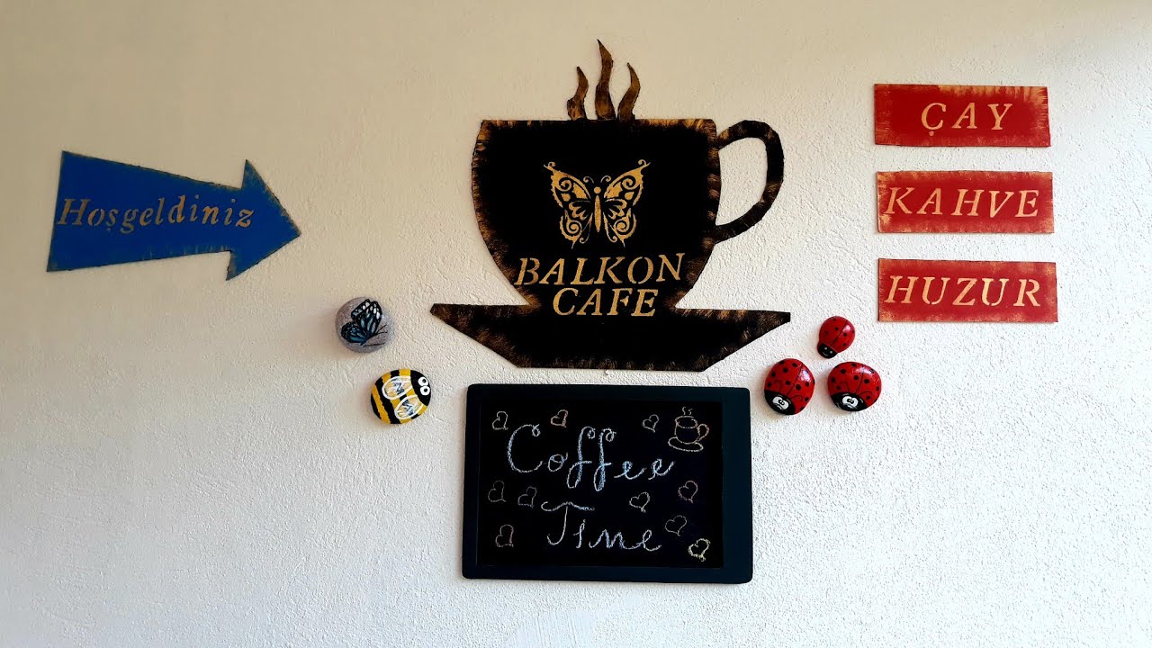 Balkon yenileme fikirleri 2Mukavvadan pano yapımı Çaykahve köşesi☕