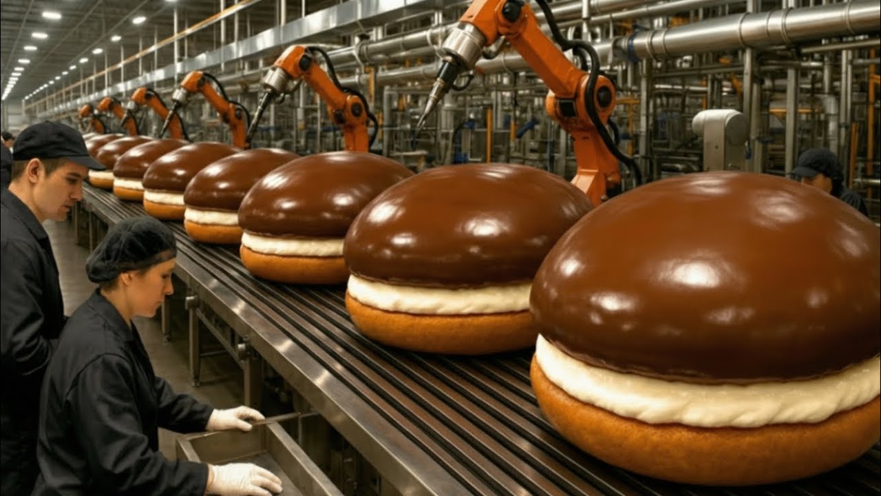 How Choco Pie Are Made | Inside a Modern Choco Pie Factory - YouTube