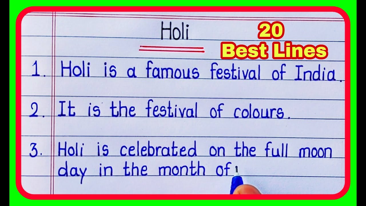 essay on holi 20 lines