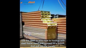 How to unload sandwich panels from container easily?