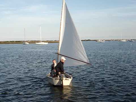 Kurt and Sam sailing on LAMP's new skiff