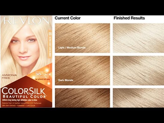 REVLON Colorsilk Beautiful Color Permanent Hair Color with 3D Gel  Technology & Keratin, 100% Gray Coverage Hair Dye, 05 Ultra Light Ash  Blonde Single Pack 