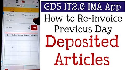 IT2.0 IMA App How to Re-invoice Previous Day Deposited Articles? IMA & DSS App Tutorial | GDS Rule3