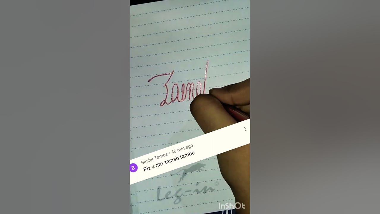 Zainab tambe name write in English cursive writing😍 ️#youtubeshorts # ...