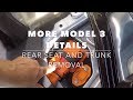 More Tesla Model 3 details (part 3), rear seat removal and looking behind the trunk lining..........