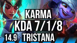 KARMA vs TRISTANA (MID) | 7/1/8, Dominating | EUW Master | 14.9