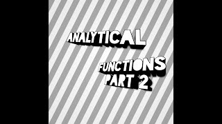 analytical functions part 2