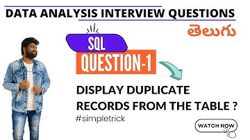 duplicate records in sql || Telugu || Simple Way in Telugu || Data Analysis
