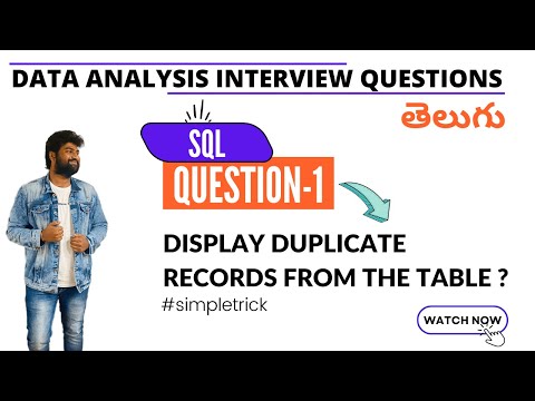 duplicate records in sql || Telugu || Simple Way in Telugu || Data Analysis