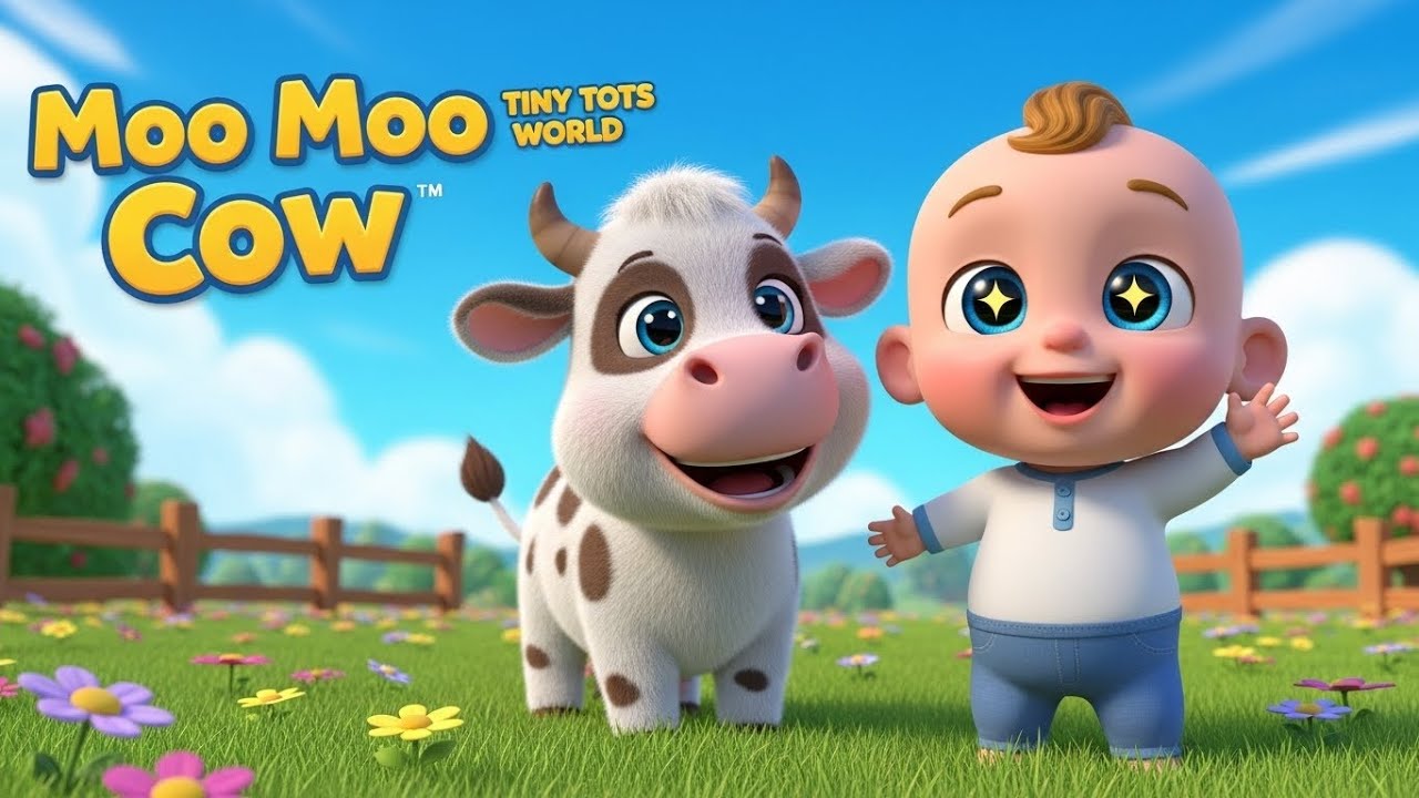 Moo Moo Cow Nursery Rhyme 🎶 | Baby Animal Fun
