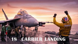 AIRCRAFT ✈️CARRIER FINAL // F18 SUPER HORNET IN-FLIGHT STARTFINAL APPROACH TO AIRCRAFT CARRIER