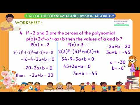 Zero of the Polynomial and Division Algorithm - Worksheet: Level2 - 8 || Class - 9 || AP & TS ||