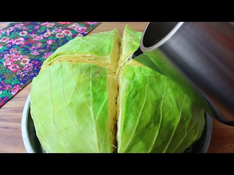 Do not boil! Pour boiling water on the cabbage and look at the result !! More Delicious Than Meat.