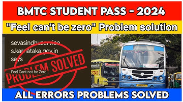 2024 BMTC Student pass error problem/ BMTC pass feel can