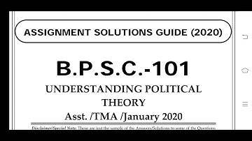 BPSC 101 Ignou Solved Assignment