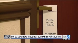 SOME FAMILIES RESORT TO HOTELS UNTIL POWER RESTORED